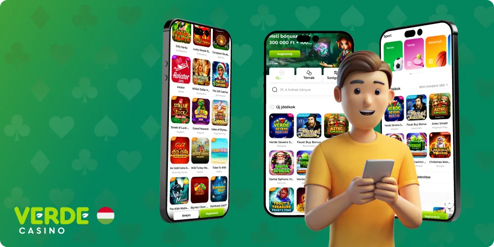 Verde Casino alkalmazás Androidra és iOS-re
