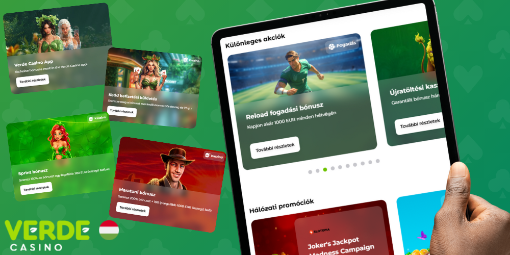A Verde Casino összes többi elérhető bónusza elérhető a Hungary játékosok számára